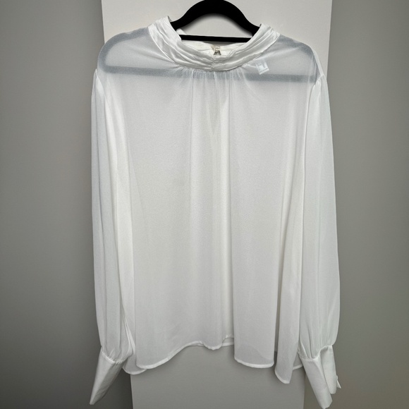 Forever 21 Sheer Blouse with satin neckline - Picture 1 of 7